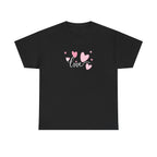 Love Hearts T-Shirt – Pink Heart Design with "love" Script