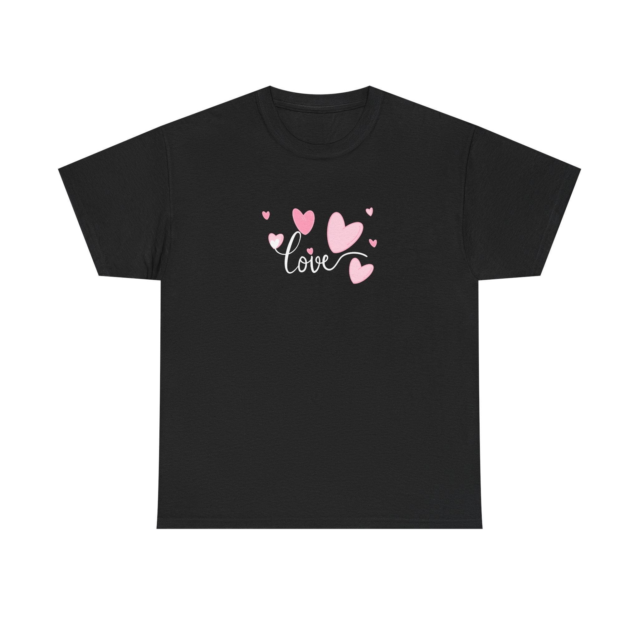 Love Hearts T-Shirt – Pink Heart Design with "love" Script