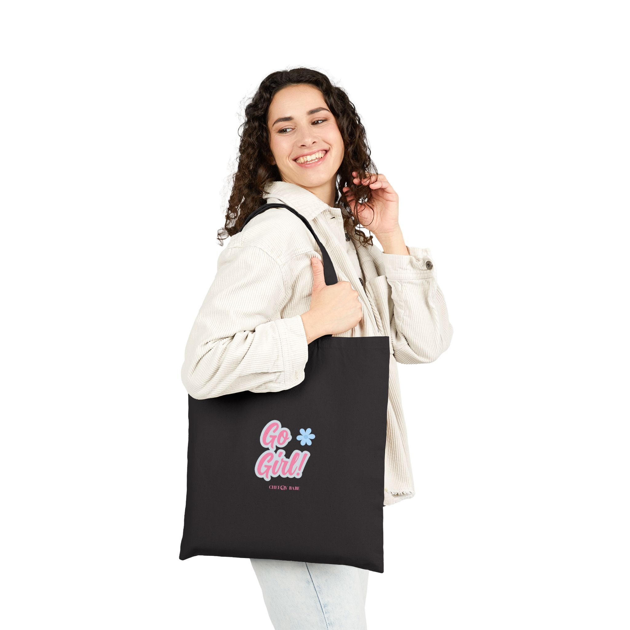 Cotton Canvas Tote Bag - 'Go Girl'