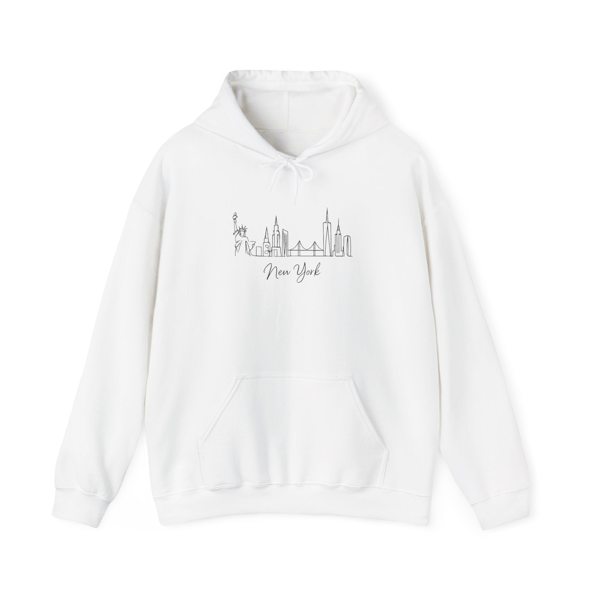 New York Skyline Hoodie - Minimalist Cityscape Pullover