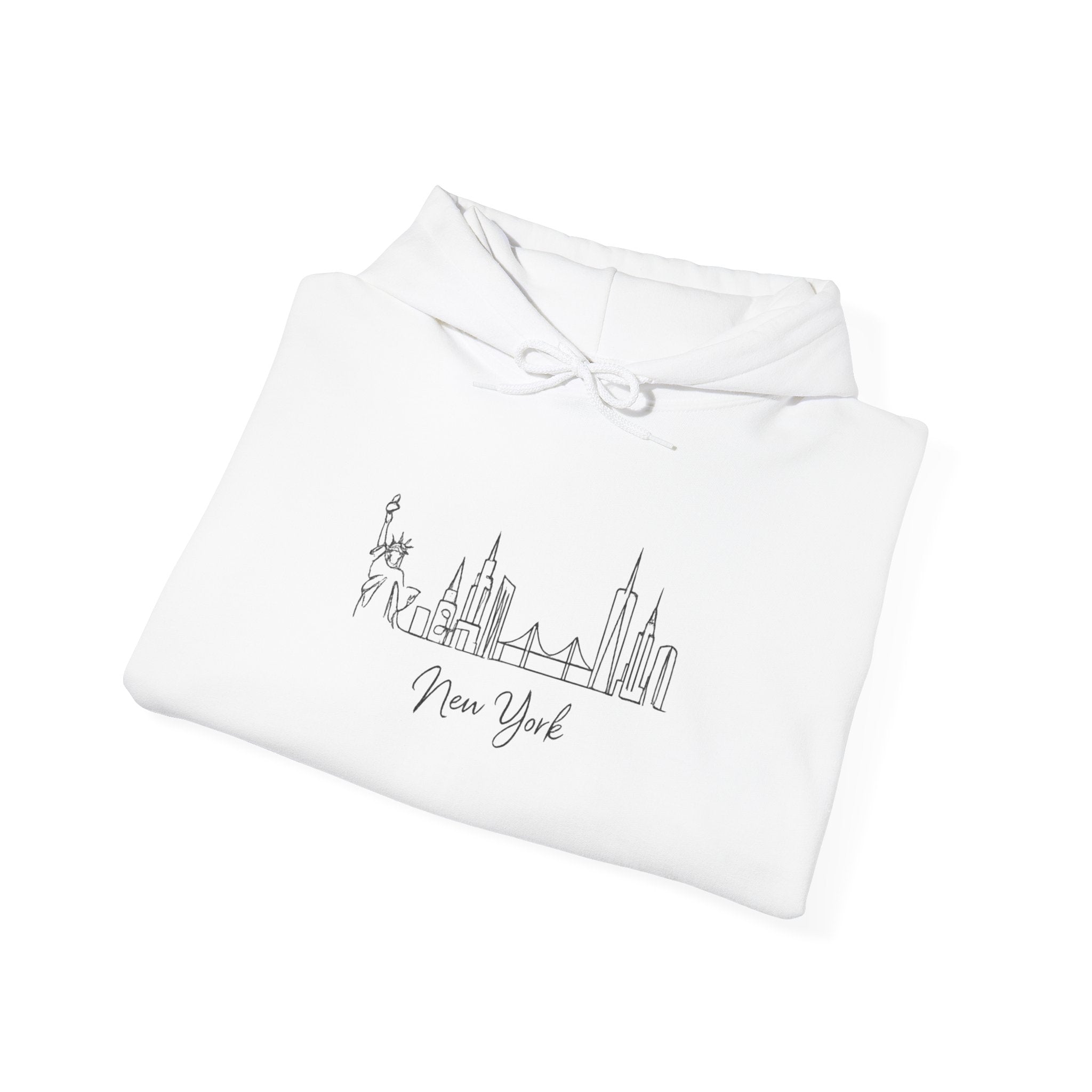 New York Skyline Hoodie - Minimalist Cityscape Pullover