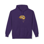 Gold Drip Lips Hoodie — Metallic Lip Art Pullover