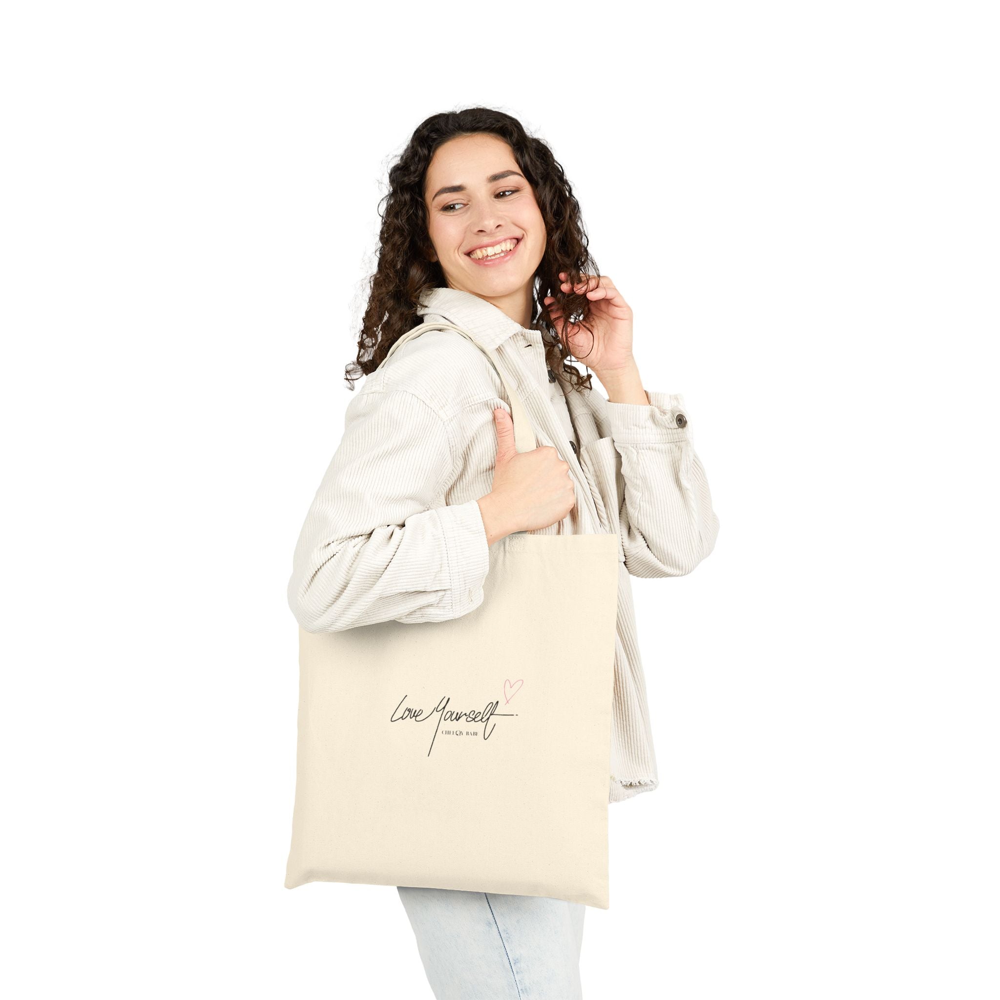 Cotton Canvas Tote Bag - 'Love Yourself'