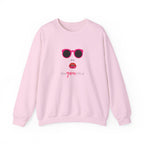 Crewneck Sweatshirt - "Be You, Kind" Pink Sunglasses & Lips Graphic