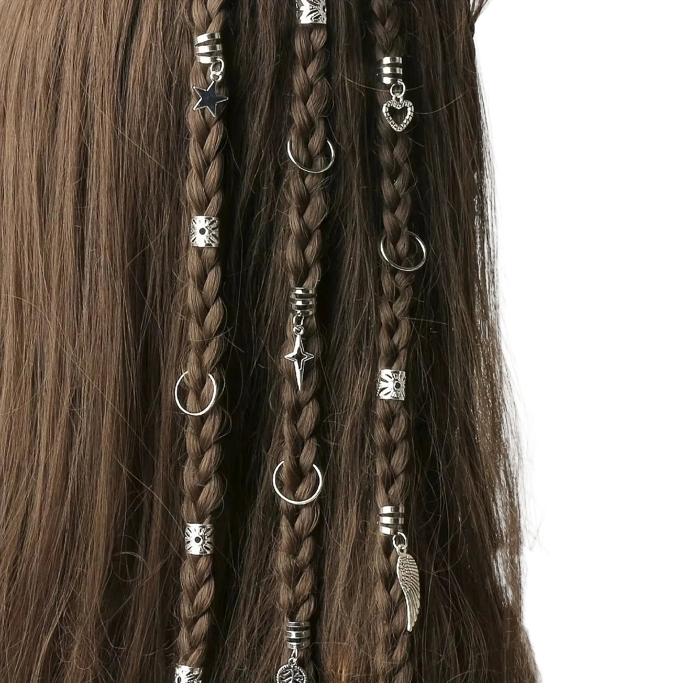45Pcs Alloy Braid Hair Ring Dreadlock Hair Ring - Hippie Style Hair Accessories Loc Hair Jewelry for Braids for Girls and Women