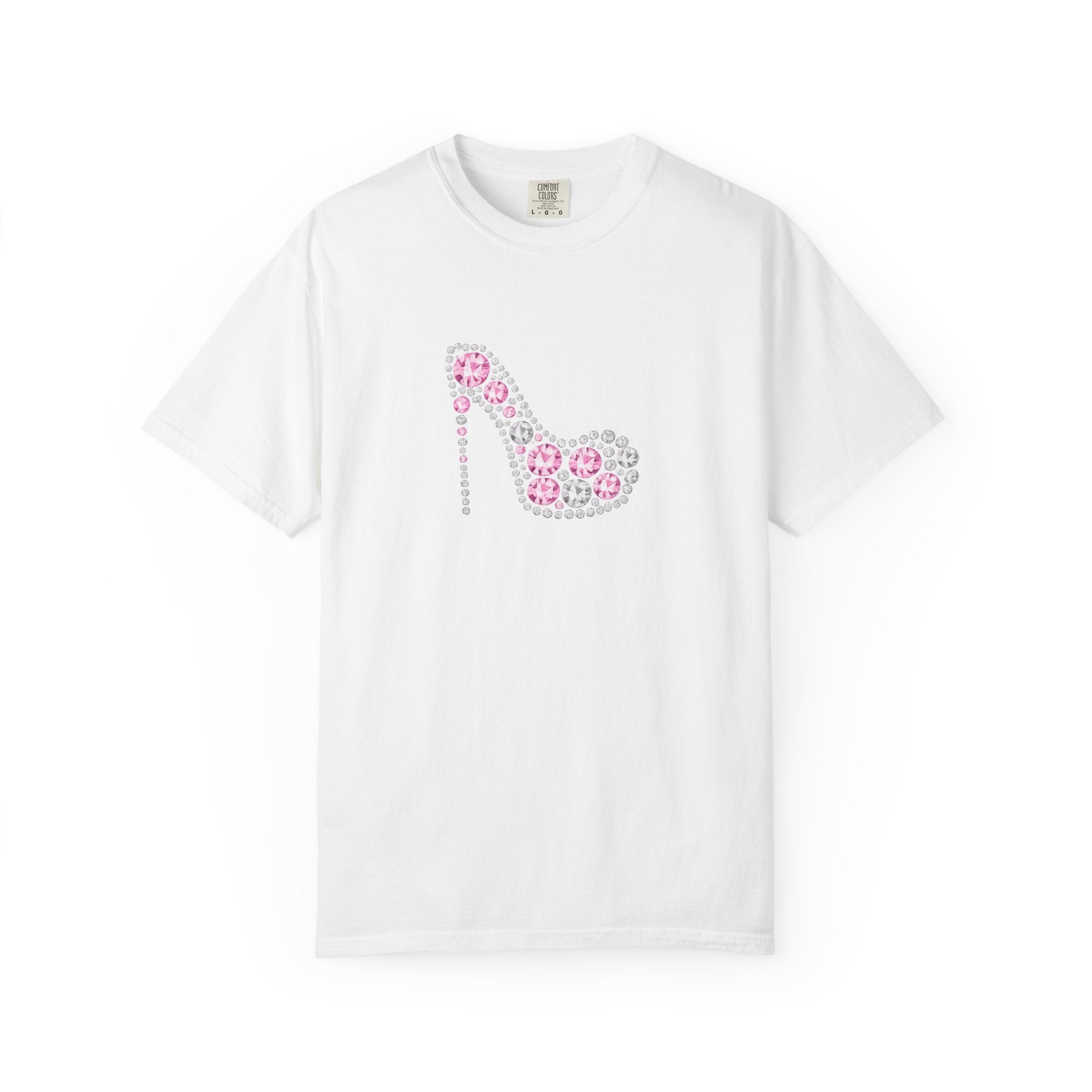 Floral High Heel Graphic Tee — Pink Flower Shoe Design