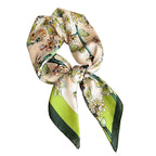 Luxury Design Print Silk Square Scarf Women Soft Satin Horse Hairband Neckerchief Office Hijab Headband Foulard Bag Ribbons Gift