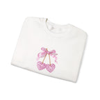 Pink Glitter Heart Cherries Crewneck Sweatshirt