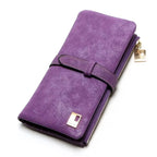 2023 New Fashion Women Wallets Drawstring Nubuck Leather Zipper Long Design Purse Two Fold More Color Clutch Hot Card Pack