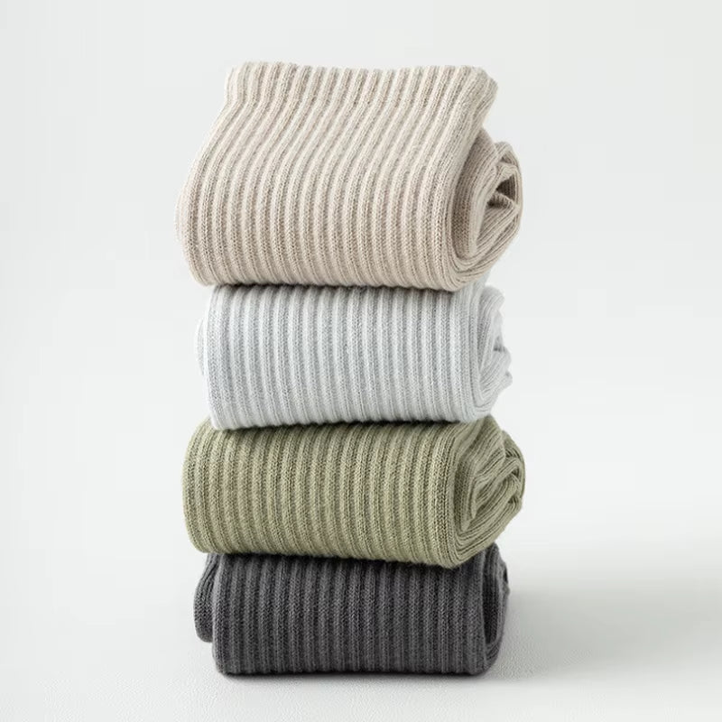 4 Pairs Yoga Socks for Women Simple Solid Color Cotton Pilates Socks Mid Calf Silicone Non-Slip Fitness Gym Indoor Floor Socks