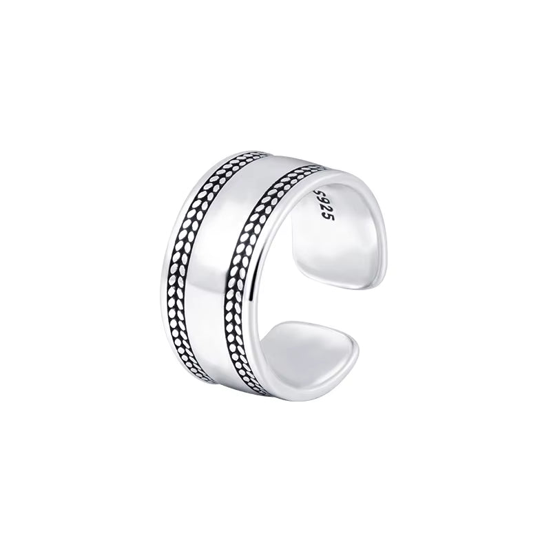 925 Silver Adjustable Vintage Ring for Women – Smooth Finish