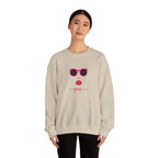 Crewneck Sweatshirt - "Be You, Kind" Pink Sunglasses & Lips Graphic