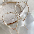 Fashion Natural Freshwater Pearl Bracelet for Women Irregular Baroque Pearl Charm Strand Bracelet Wedding Jewelry Party Gifts