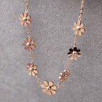 New Titanium Steel Brand Jewelry 7 Daisy Anklets for Women Rose Gold Color Fashion Prevent Allergy Summer Jewelry