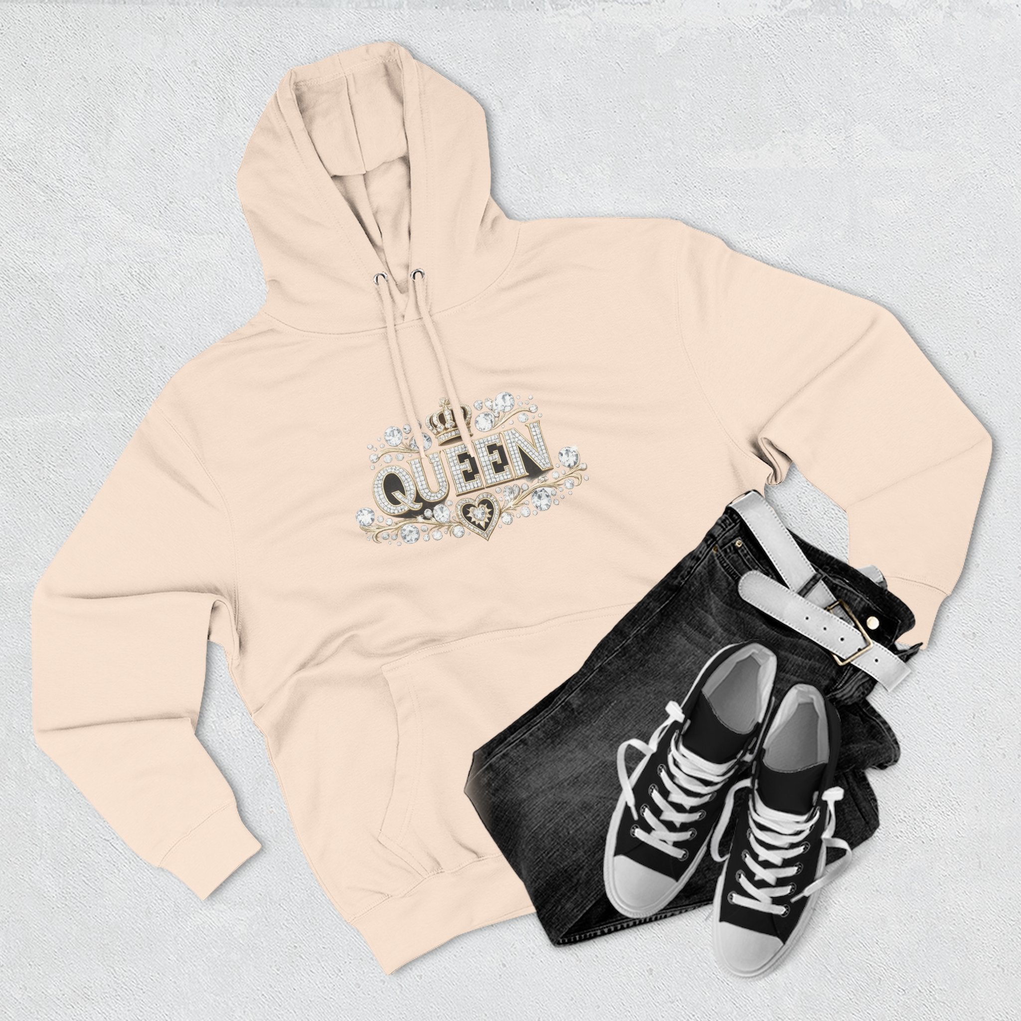 Queen Crown Hoodie — Feminine Sparkle Pullover