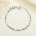 S925 Sterling Silver Bracelet Zircon Women Fashion Simple Engagement Wedding Charm Jewelry for Women Birthday