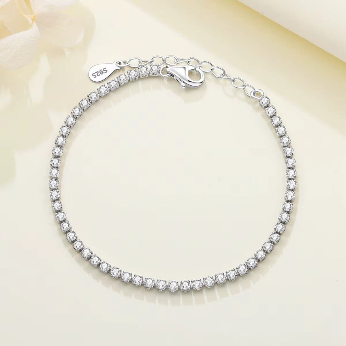 S925 Sterling Silver Bracelet Zircon Women Fashion Simple Engagement Wedding Charm Jewelry for Women Birthday