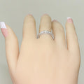 Classic Women Band Ring Paved Zircon Crystal Wedding Engagement