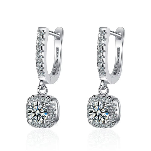 2CT Moissanite Huggie Hoop Earrings 925 Silver Dainty Jewelry