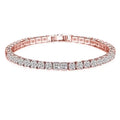 925 Silver Rose Gold Plated Tennis Bracelet 4Mm Shiny Zirconia Bracelet