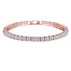 925 Silver Rose Gold Plated Tennis Bracelet 4Mm Shiny Zirconia Bracelet