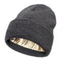 Silk Satin-Lined Winter Beanie - Warm Chunky Satin Head Cap for Men & Women
