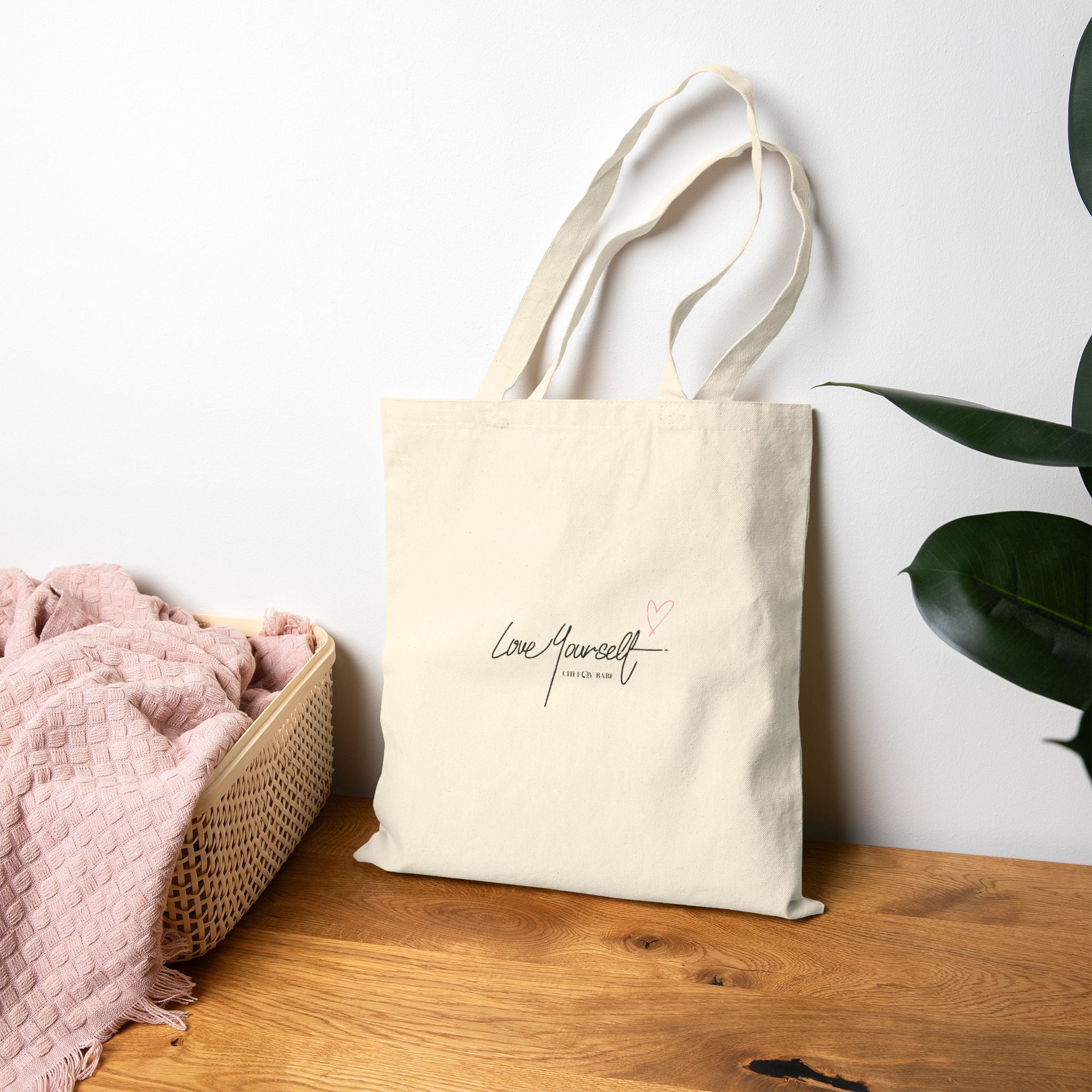 Cotton Canvas Tote Bag - 'Love Yourself'