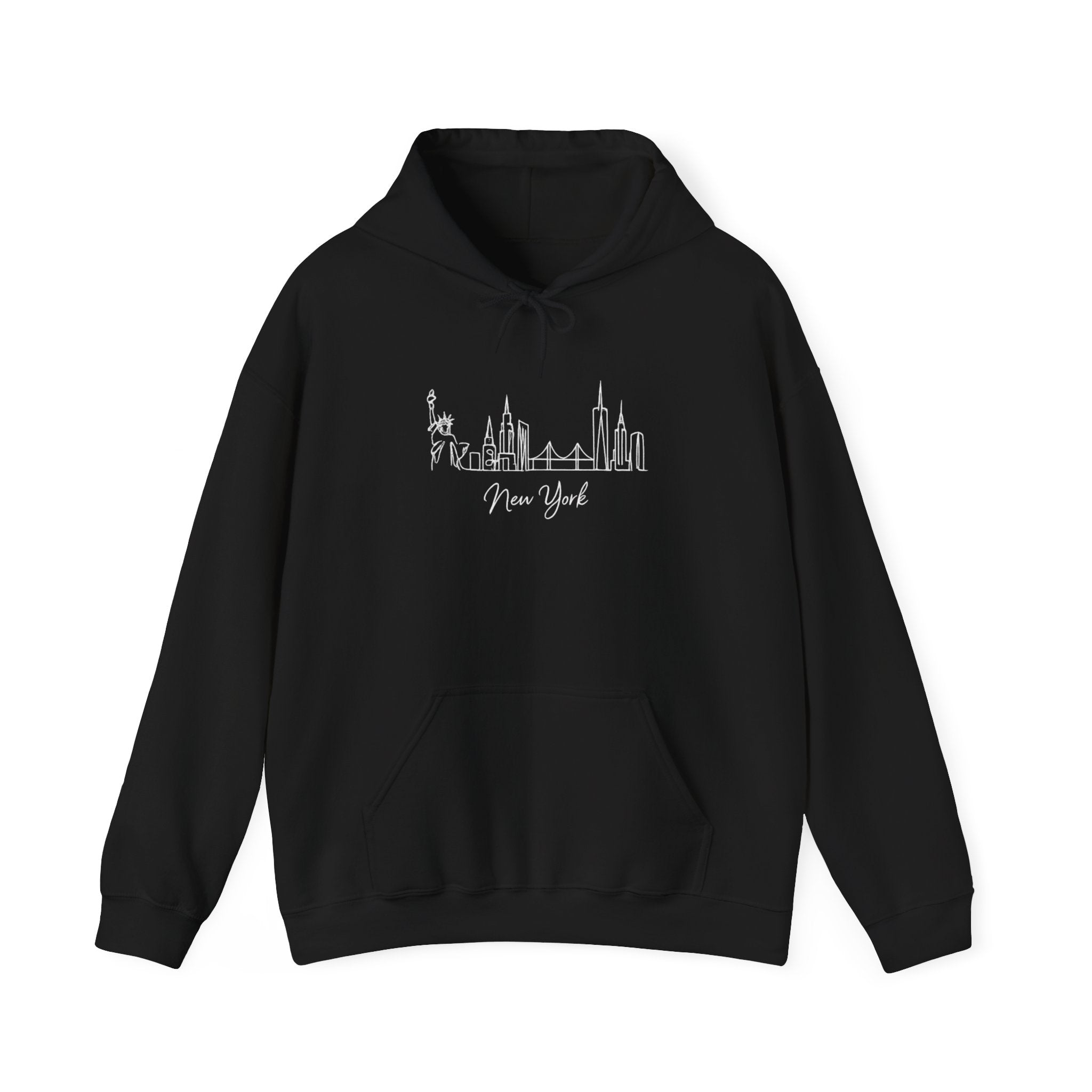 New York Skyline Hoodie - Minimalist Cityscape Pullover