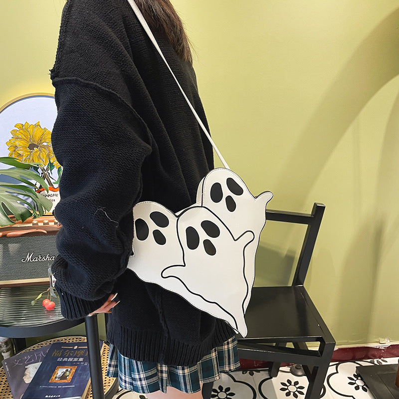 Halloween 3D Ghost Shoulder Bag – Cute PU Crossbody Cell Phone Purse