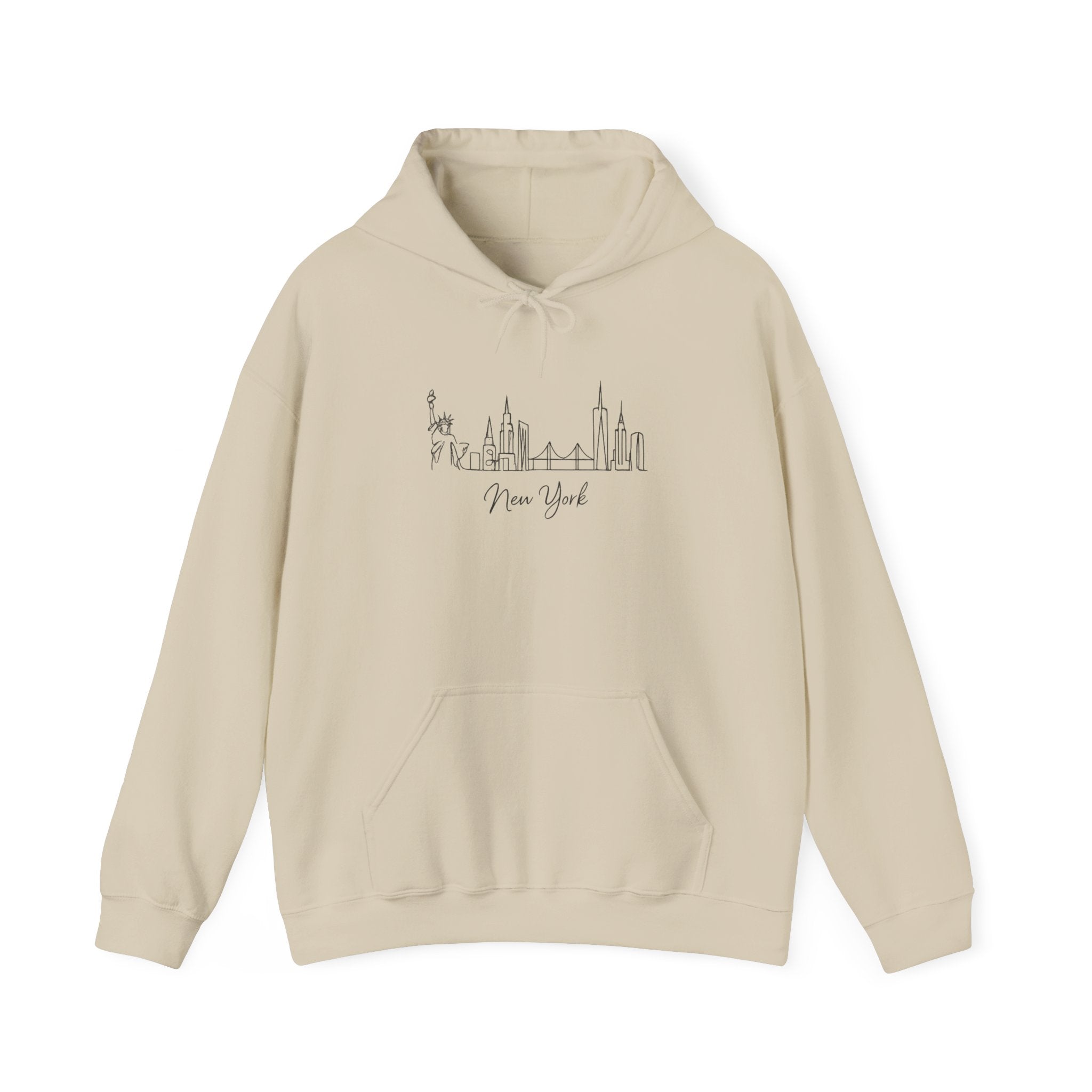 New York Skyline Hoodie - Minimalist Cityscape Pullover