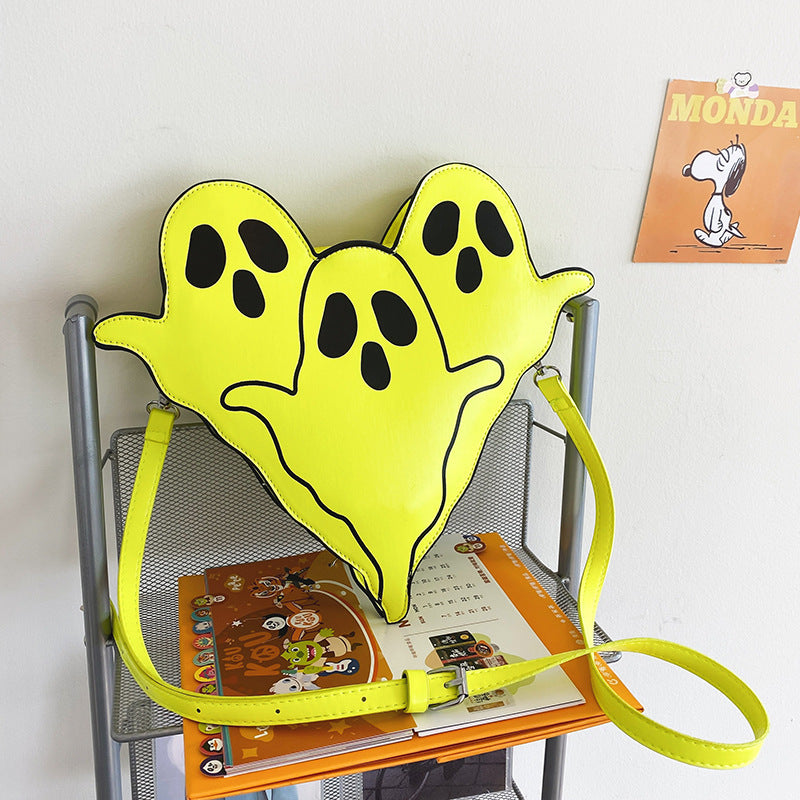 Halloween 3D Ghost Shoulder Bag – Cute PU Crossbody Cell Phone Purse