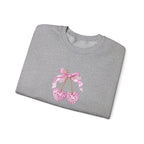 Pink Glitter Heart Cherries Crewneck Sweatshirt