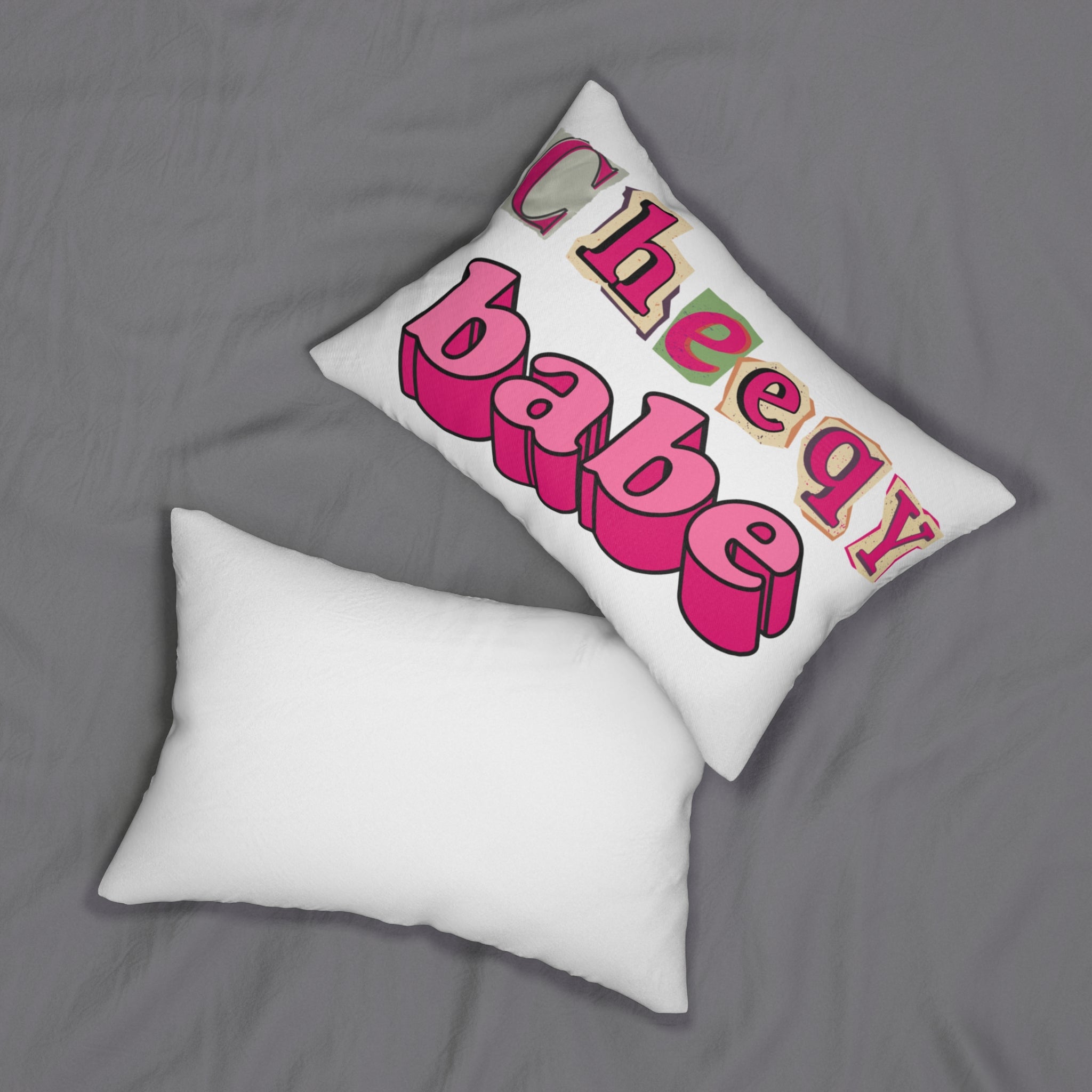 Spun Polyester Lumbar Pillow - 'CheeqyBabe' - Funky Home Decor for Young Adults