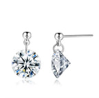 Simple OL Style Cubic Zirconia Stud Earrings for Women Rose Gold Color round Heart Crystal Earing Fashion Wedding Jewelry DFE153