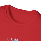 Floral Blue Bouquet T-Shirt — Delicate Watercolor Wildflower Tee