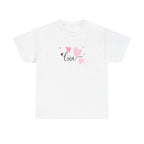 Love Hearts T-Shirt – Pink Heart Design with "love" Script