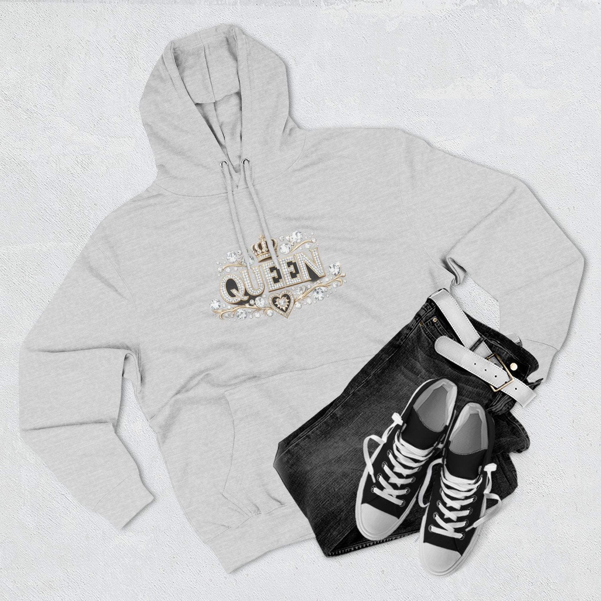 Queen Crown Hoodie — Feminine Sparkle Pullover