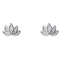 925 Silver Lotus Stud Earrings – Elegant Piercing Jewelry