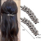 2Pcs Shiny Crystal Hair Clips Fashion Wheat Feathery Rhinestone Hairclip Broken Hair Tools Hairpins Wedding Headwear Accessory
