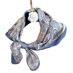 Luxury Design Print Silk Square Scarf Women Soft Satin Horse Hairband Neckerchief Office Hijab Headband Foulard Bag Ribbons Gift
