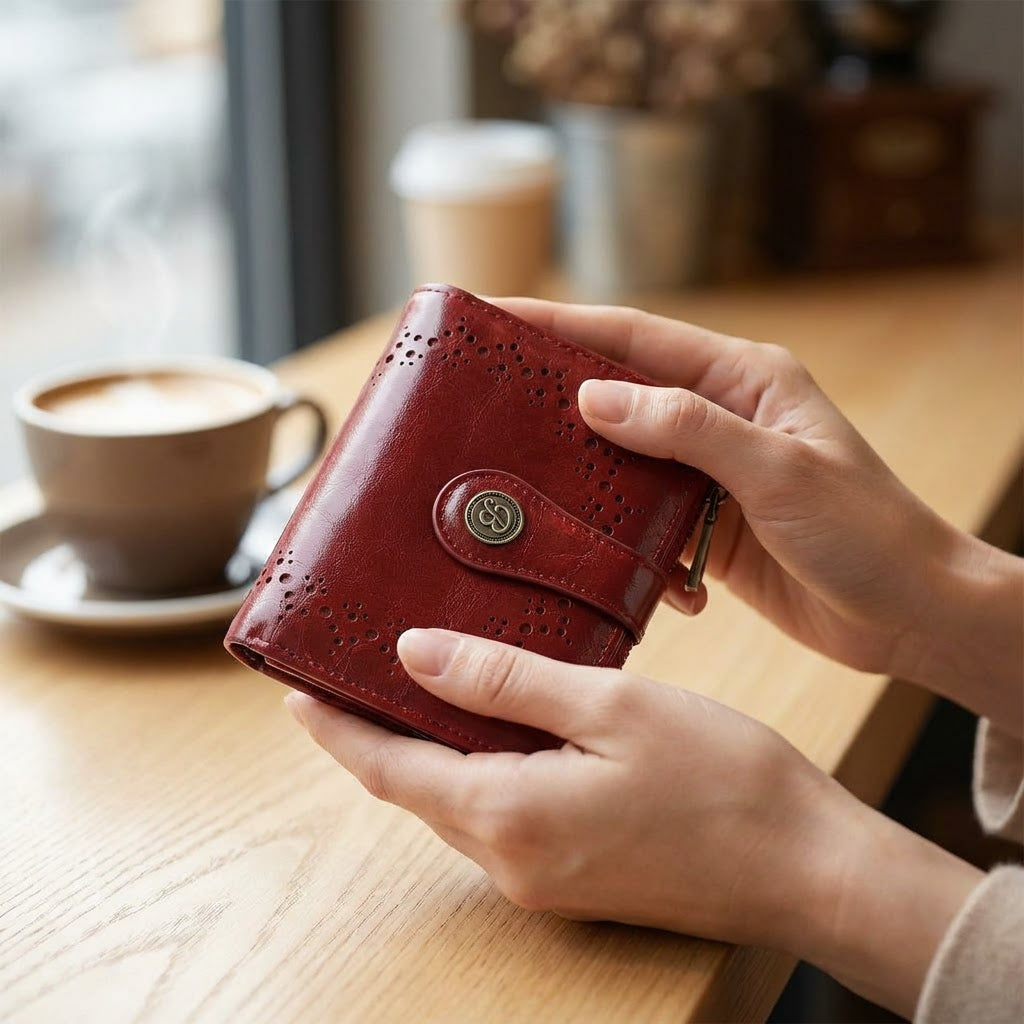 PU Leather Mini Wallet – Chic Card Organizer with Zipper Coin Pocket