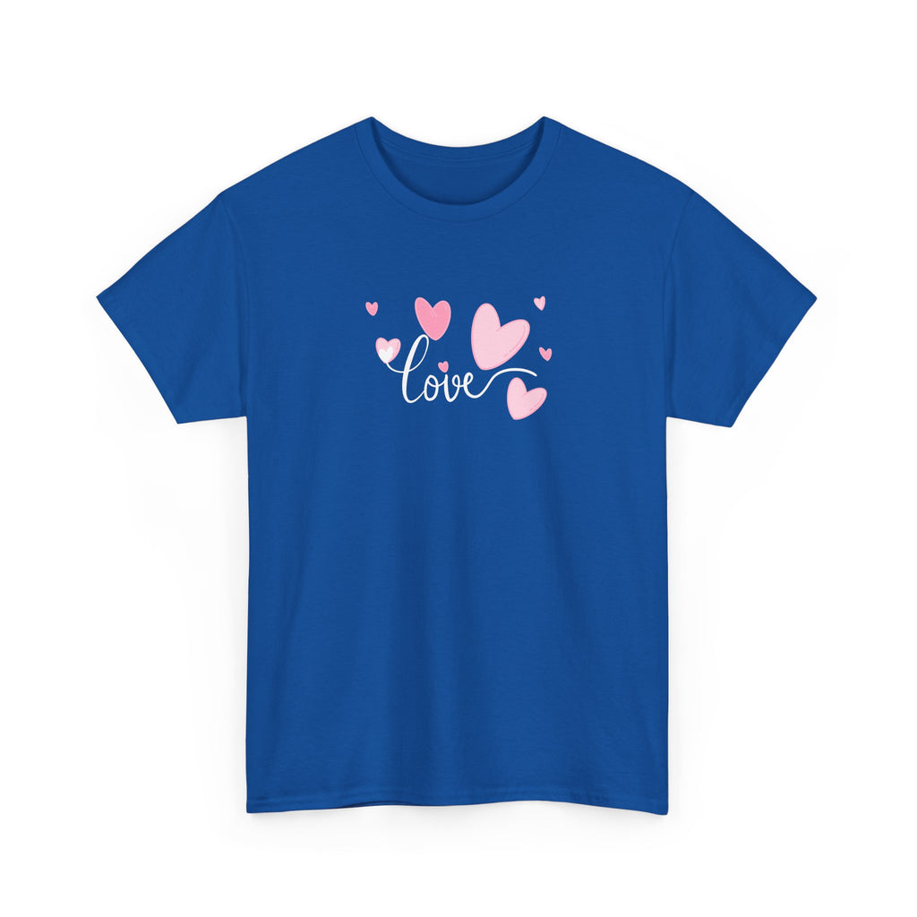Love Hearts T-Shirt – Pink Heart Design with "love" Script