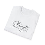 Stronger Than The Storm T-Shirt — Inspirational Script Tee