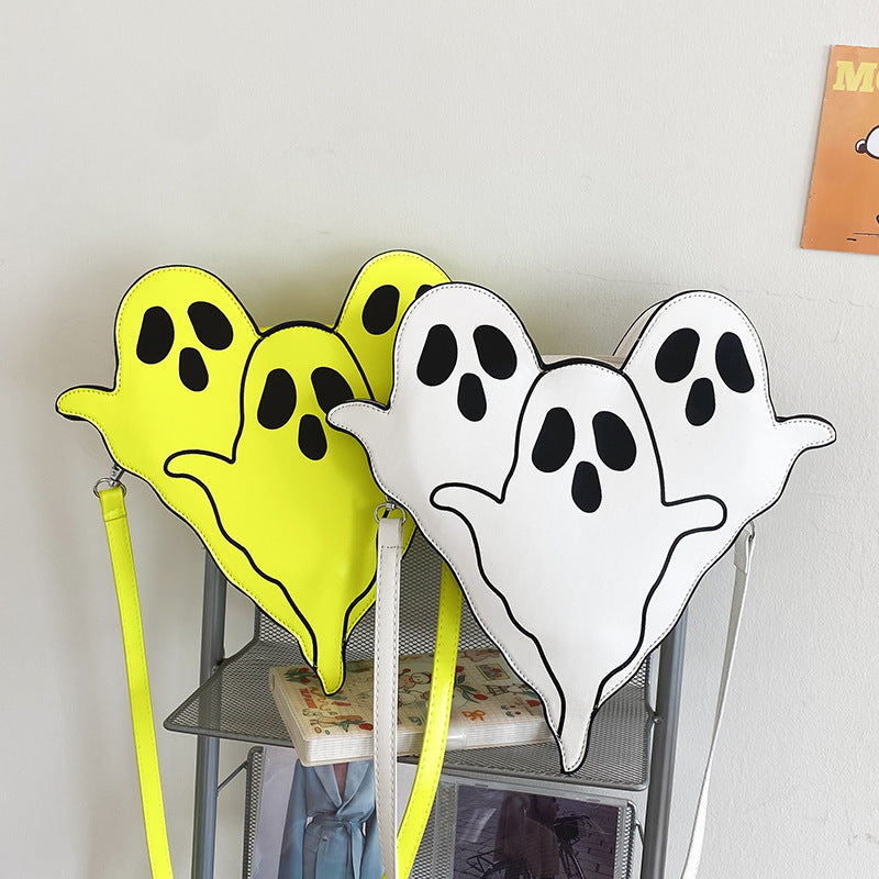 Halloween 3D Ghost Shoulder Bag – Cute PU Crossbody Cell Phone Purse