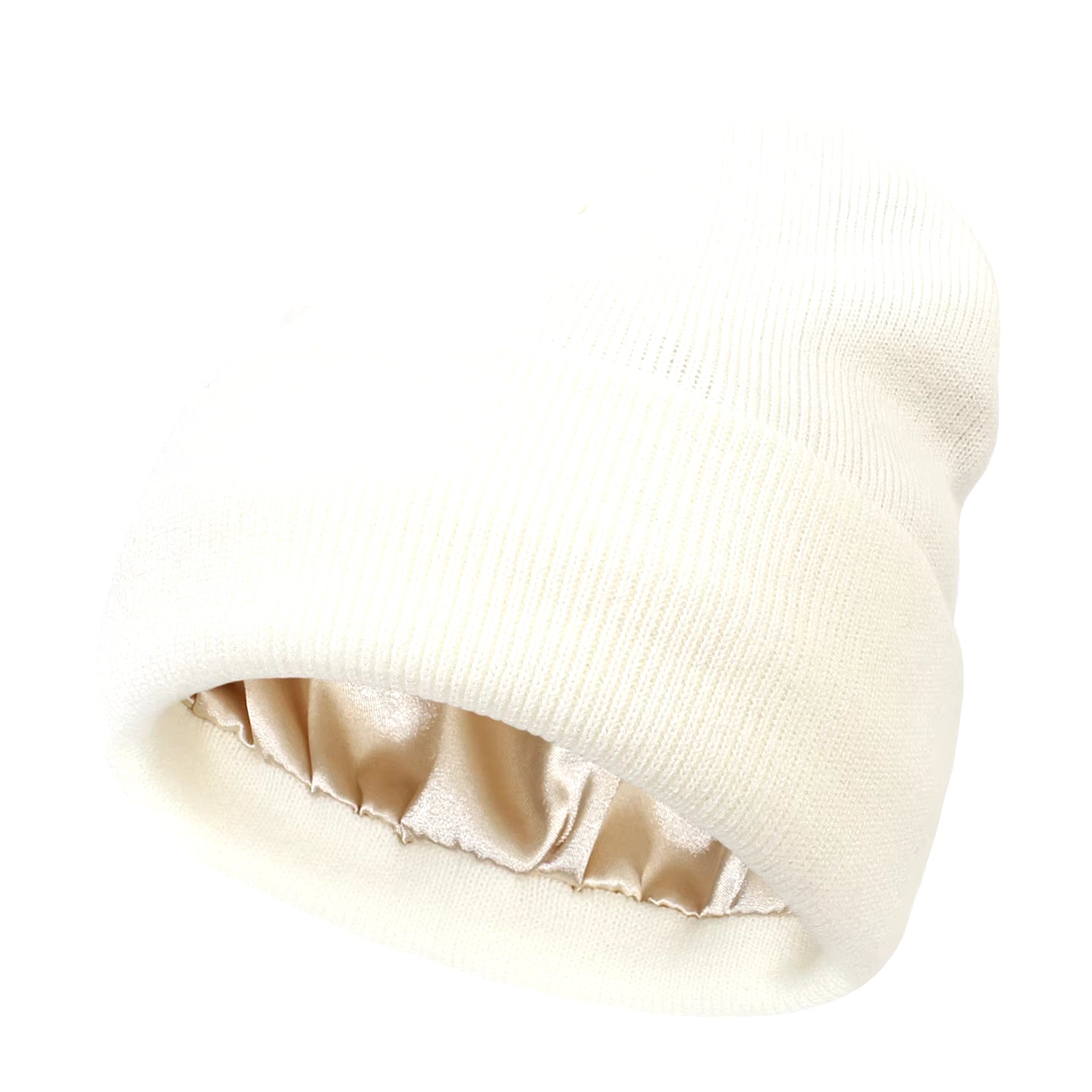 Silk Satin-Lined Winter Beanie - Warm Chunky Satin Head Cap for Men & Women