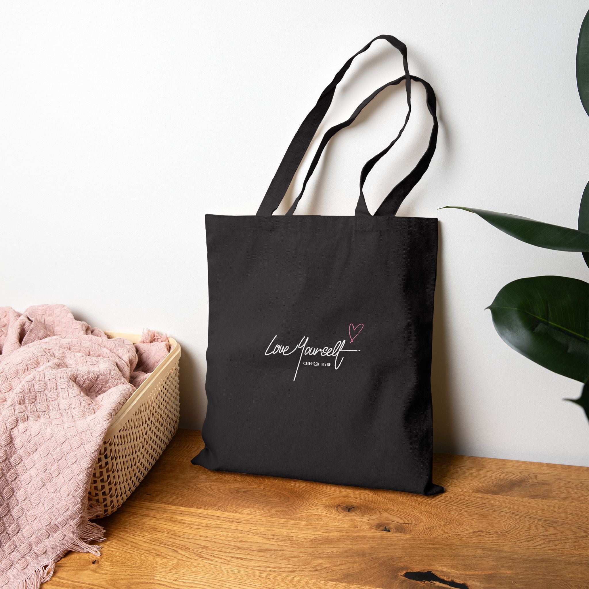 Cotton Canvas Tote Bag - 'Love Yourself'