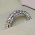 Classic Women Band Ring Paved Zircon Crystal Wedding Engagement