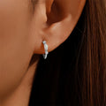925 Sterling Silver White Zircon Opal Earrings for Women Girl Wedding Engagement Jewelry Delicate Ear Buckle Jewelry