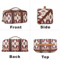 Large Waterproof Leather Luxury Makeup Bag with Zipper