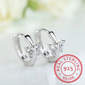 Baby Princess 925 Silver Butterfly Zircon Hoop Earrings Girls